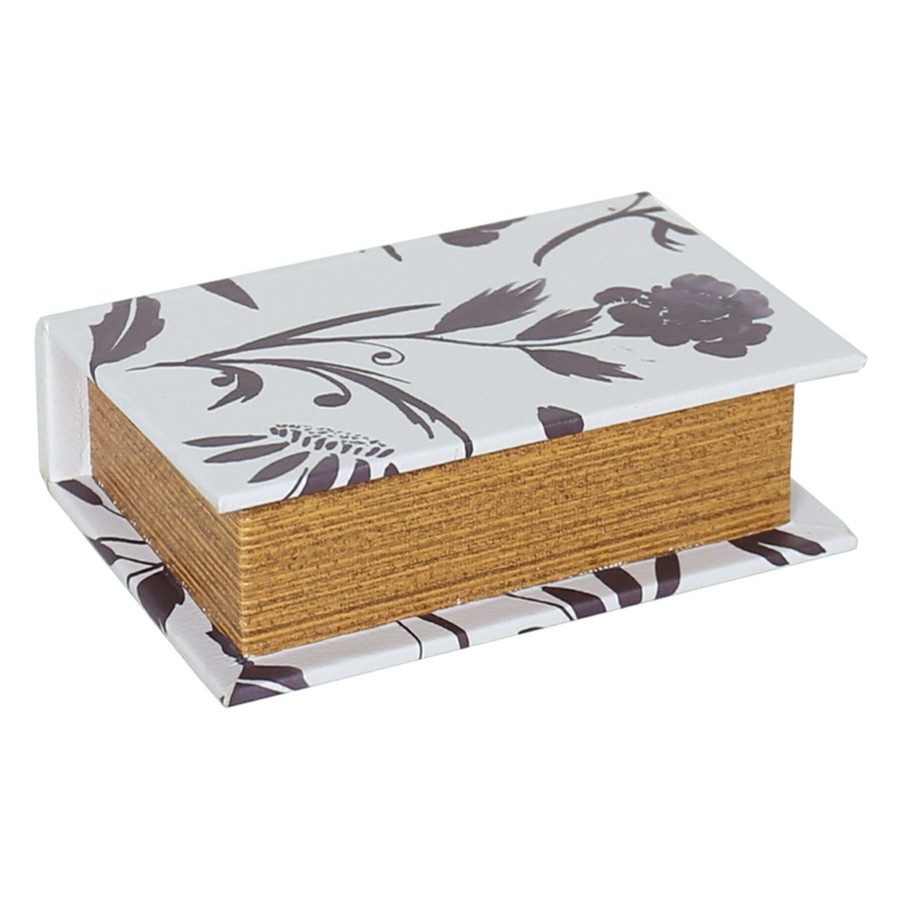 Home Accents * | Clearance Sale Black & White Floral Book Box, 6 4