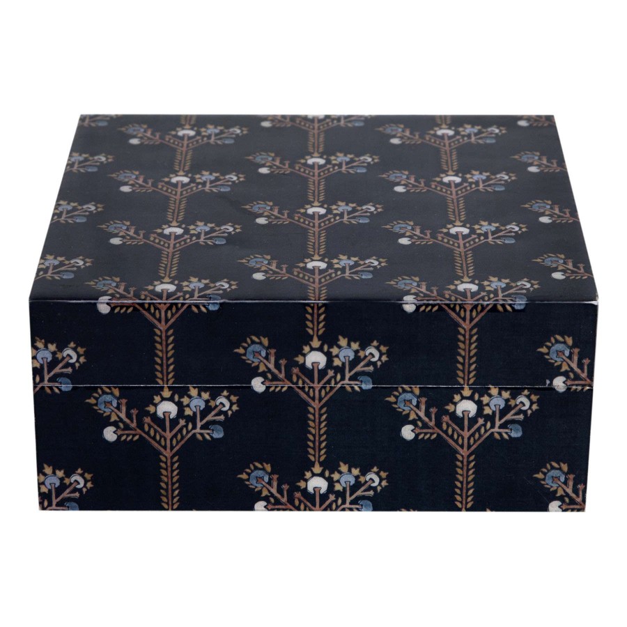 Home Accents * | Attractive Navy Printed Decal Box, 6 5