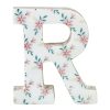 Home Accents * | Exclusive 6 Floral Wooden Letter, R