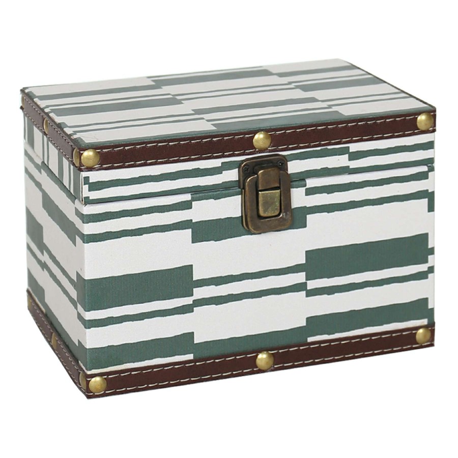 Home Accents * | Outlet Sale Green & White Wood Box Decor, 8 5