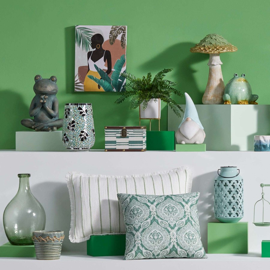 Home Accents * | Outlet Sale Green & White Wood Box Decor, 8 5