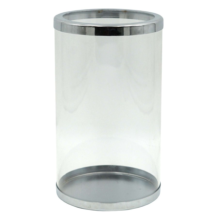 Home Accents * | Sale Laila Ali Silver Metal & Glass Candle Holder, 8