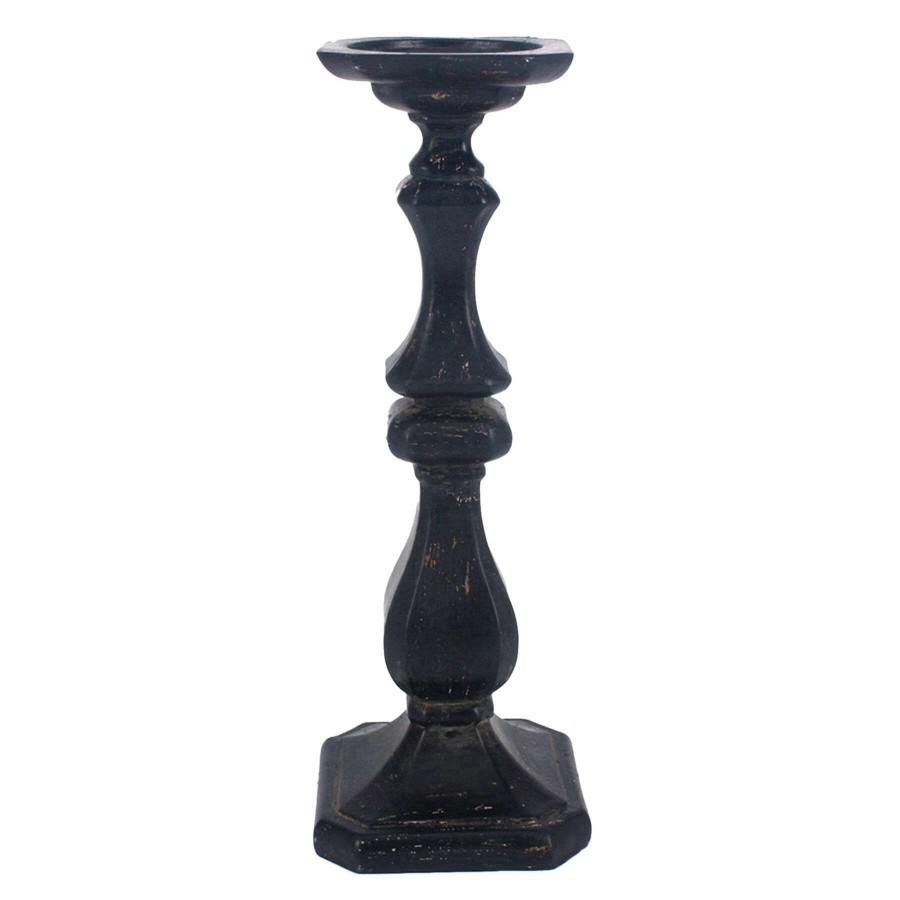 Home Accents * | Closeout Sale Black Candle Holder, 14