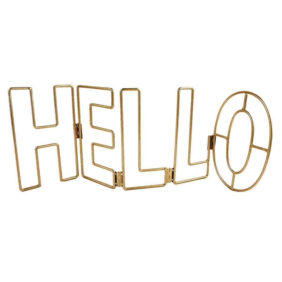 Home Accents * | Original Folding Hello Metal Cutout Table Sign, 18 6