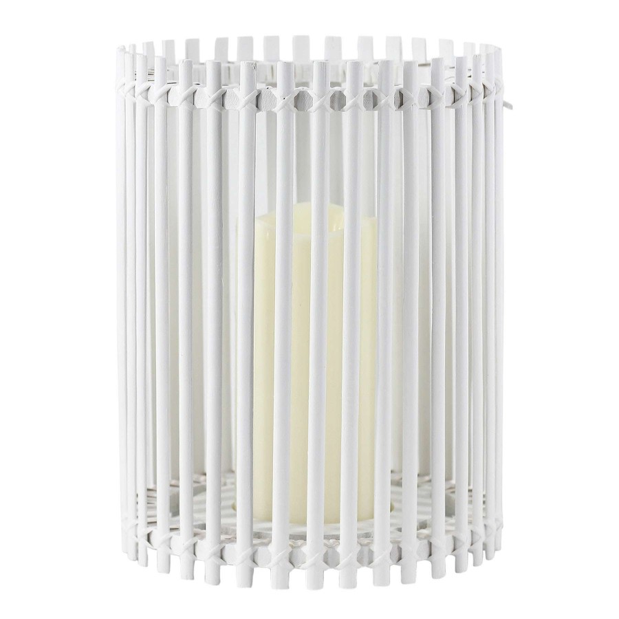 New Style * | Cheap Online White Wood Led Lantern, 9