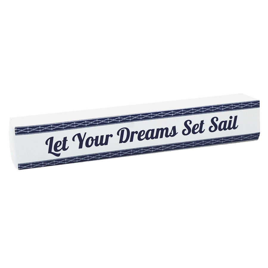 Home Accents * | Sale Let Your Dreams Sail Ceramic Block Sign, 2 12