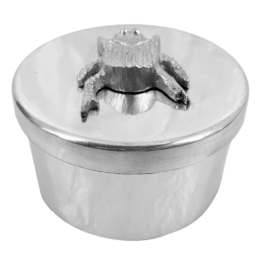 Home Accents * | Attractive Silver Round Box Beetle, 4 3