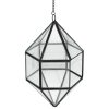 Home Accents * | Featured Black Glass Geo Terrarium Candle Holder, 4.3