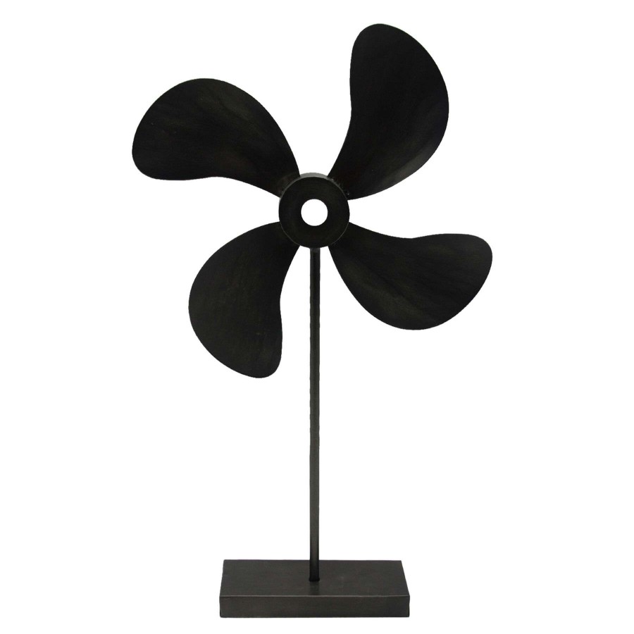 Home Accents * | Attractive Black Metal Propeller Figurine, 15.5