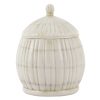 Home Accents * | Exclusive Design White Ribbed Round Box, 4