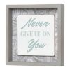 Home Accents * | Best Sellers Laila Ali Never Give Up Grey Framed Sign, 8