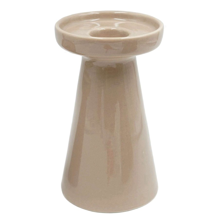 Home Accents * | Top Sellers Tan Pillar Candle Holder, 6.5