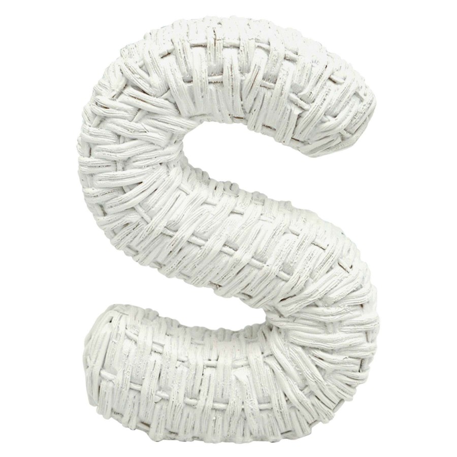 Home Accents * | Low Price Grace Mitchell 6 White Rattan Letter, S