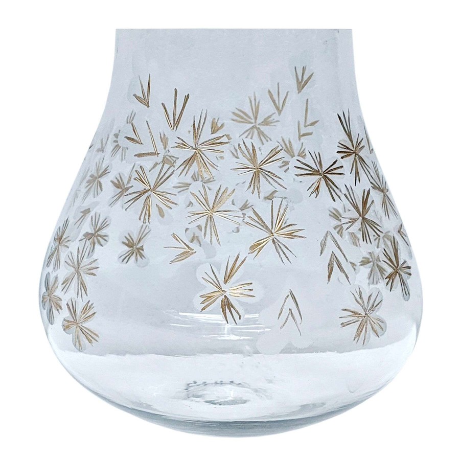 Home Accents * | Exclusive Grace Mitchell Gold Etched Clear Glass Vase, 7