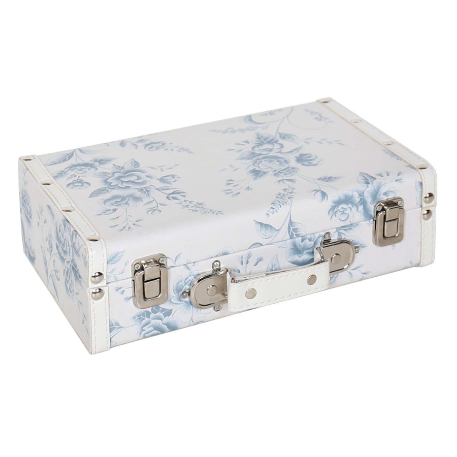 Home Accents * | Low Price Grace Mitchell White Floral Luggage Box, 11 7