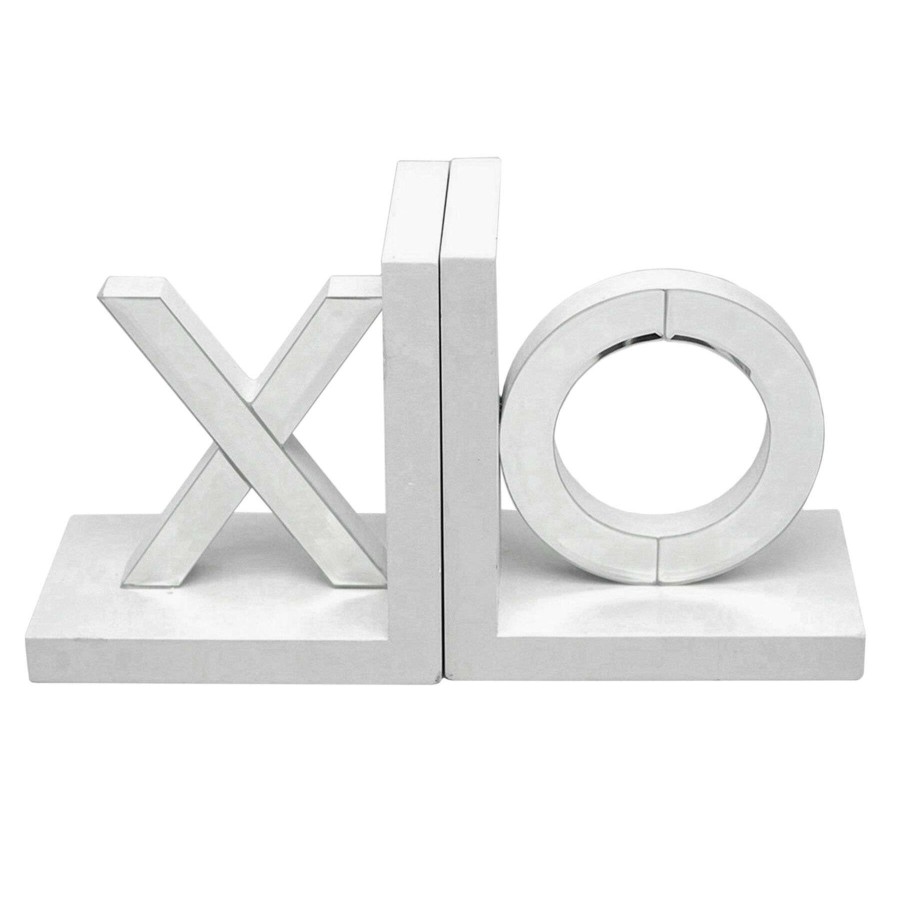 Home Accents * | Sale 7X4 Silver Mirror Xo Bookends