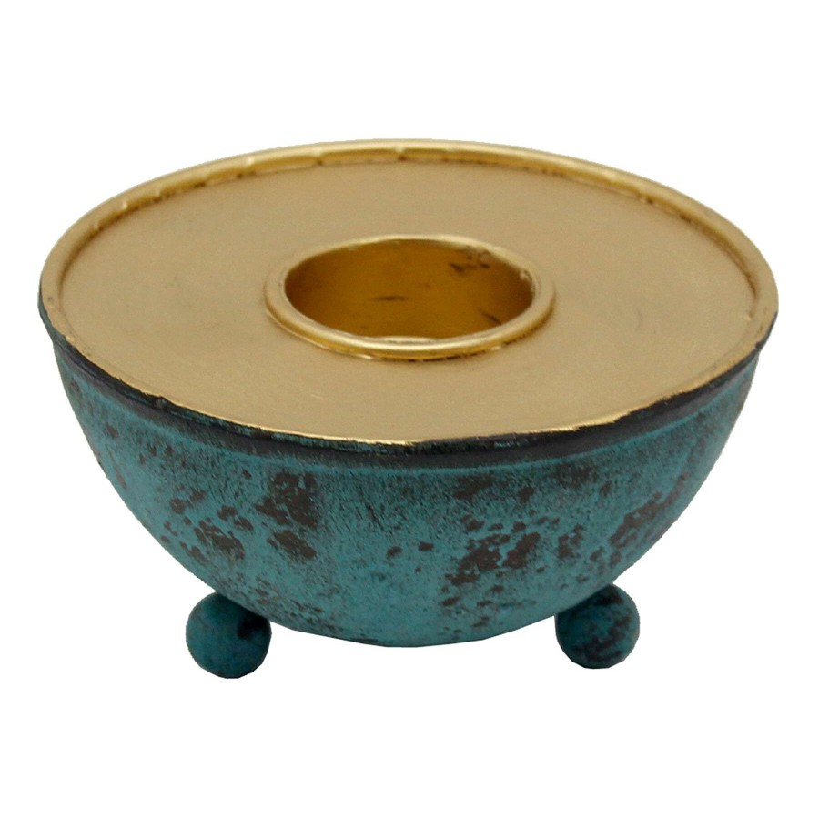 Home Accents * | Low Price Blue & Gold Tealight Candle Holder, 2.6