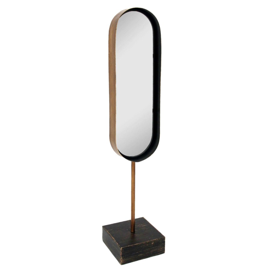 Home Accents * | Exclusive 23In. Gold Oval Table Mirror