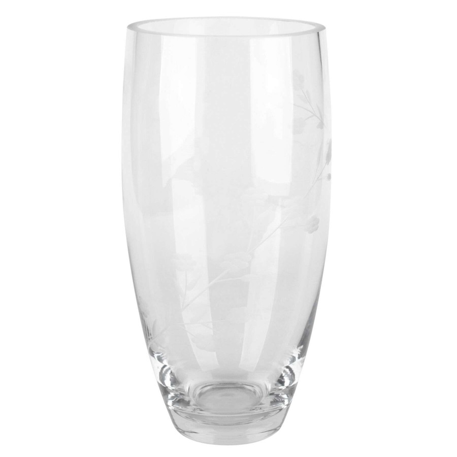 Home Accents * | Attractive Tracey Boyd Etched Clear Glass Vase, 10