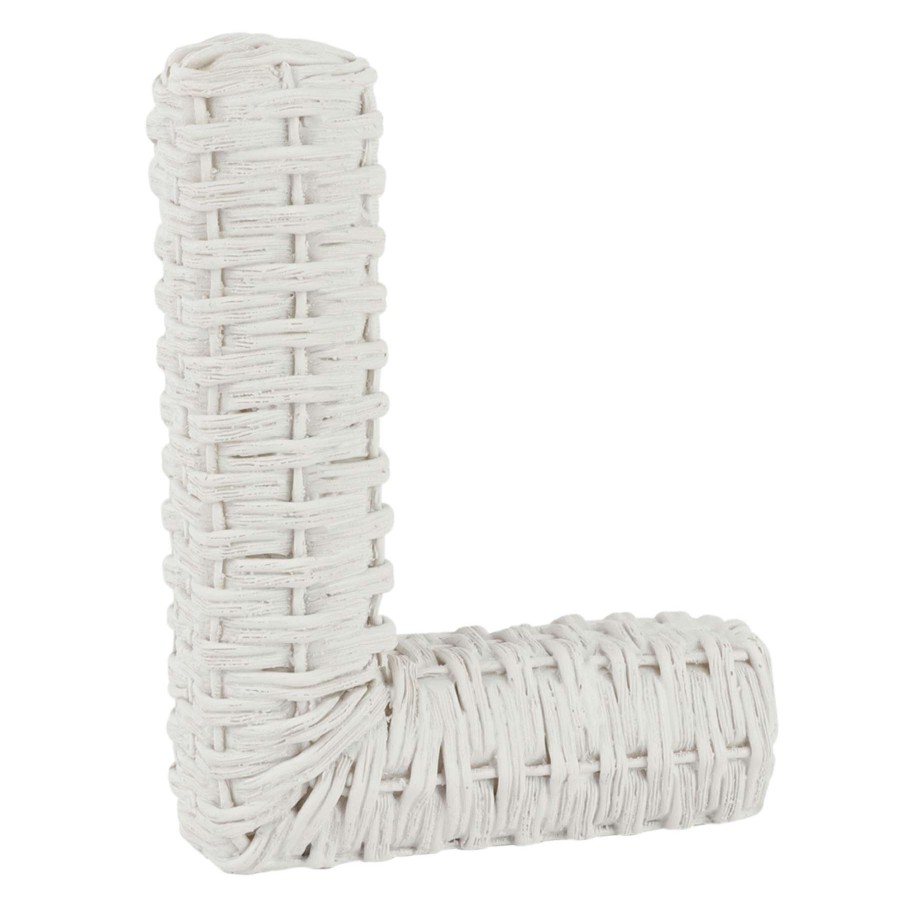 Home Accents * | Exclusive Grace Mitchell 6 White Rattan Letter, L