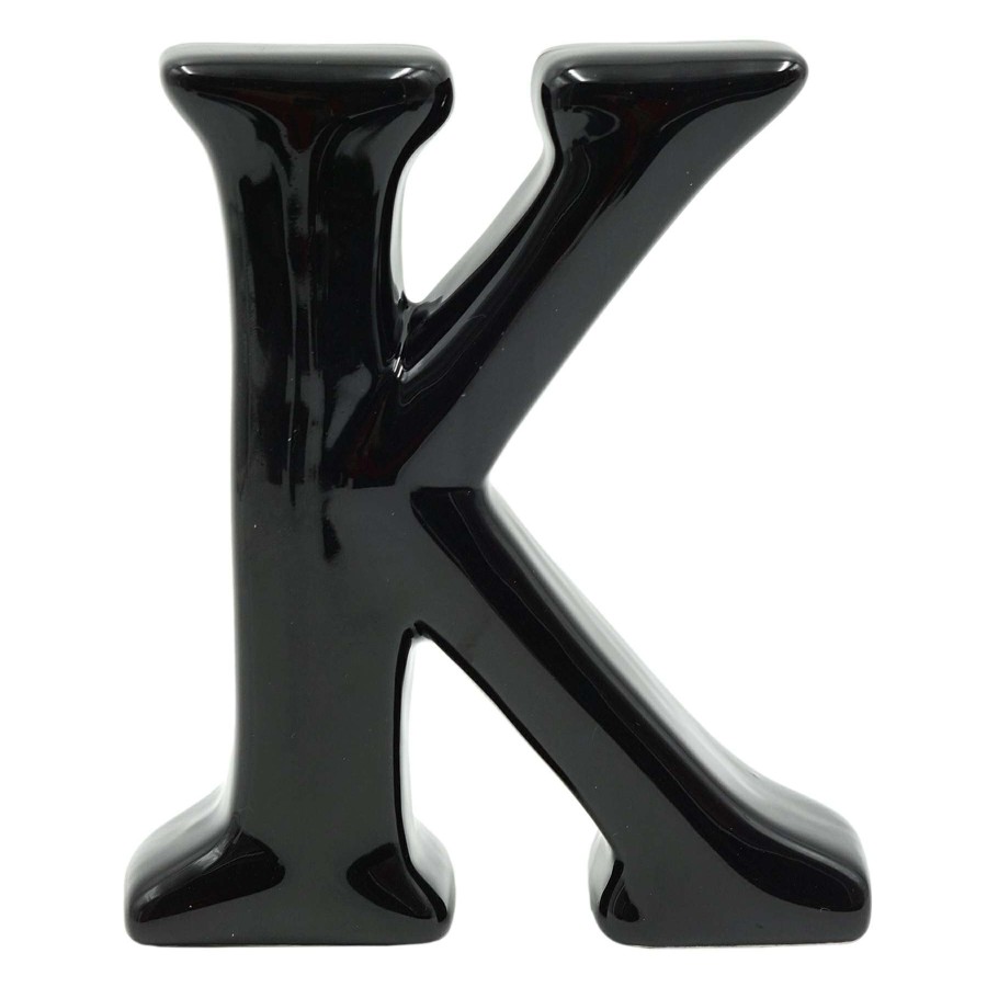 Home Accents * | Cheap Online 6 Black Ceramic Letter, K