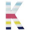 Home Accents * | Discount Sale 6In Multi Stripe Wood Letter K