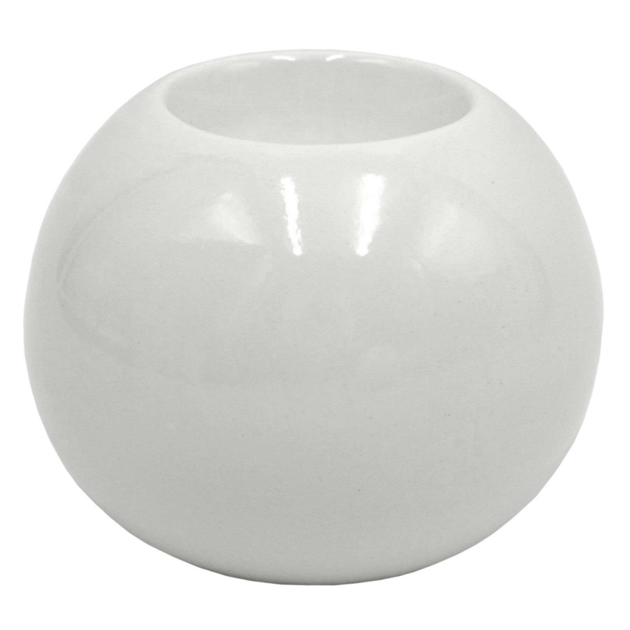 Home Accents * | Best Sellers White Ceramic Round Vase, 3