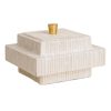 Home Accents * | Reliable Quality White Woven Box With Gold Handle, 6