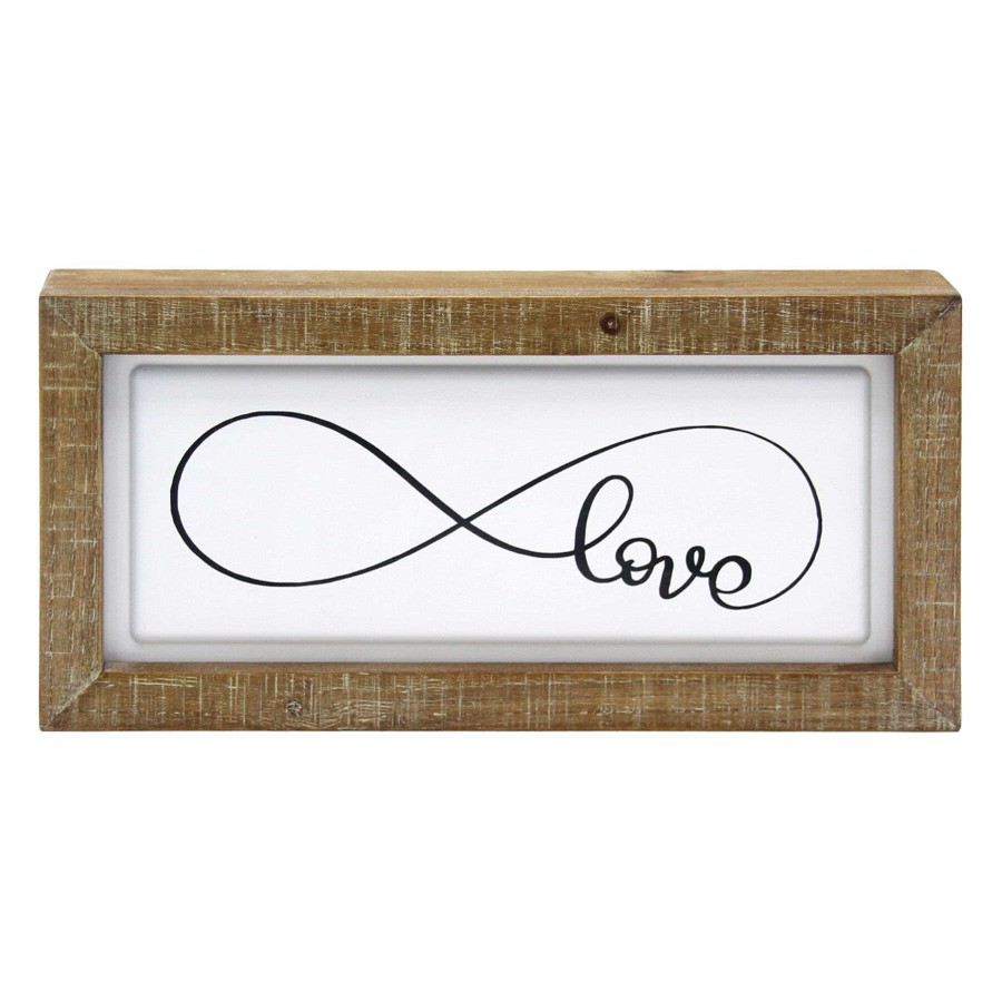 Home Accents * | Reliable Quality Infinity Love Wooden Block Sign, 12 6