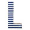 Home Accents * | Featured 6In Blue Stripe Wood Letter L