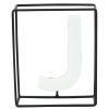 Home Accents * | Top Sellers 7In. Metal Box Frame Resin Monogram J