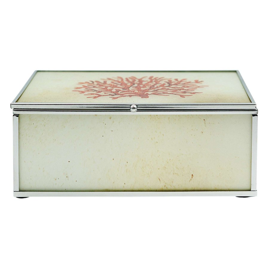 New Style * | Flash Sale Glass Patterned With Metal Frame Box, 8 6