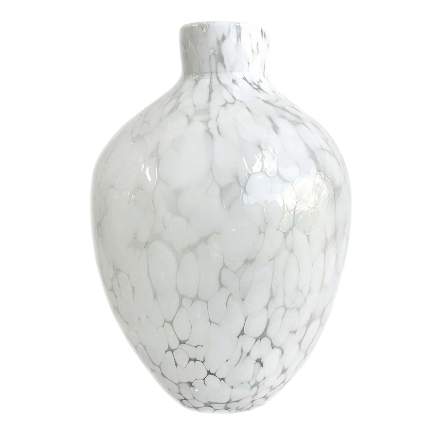 Home Accents * | Best Sellers White Frit Glass Vase, 10.5