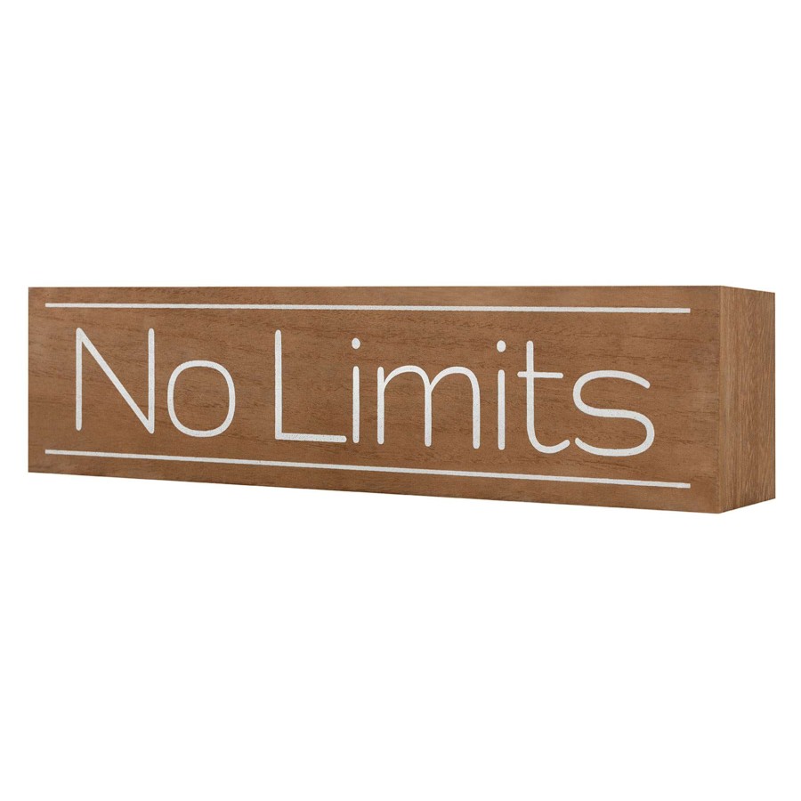 Home Accents * | Exclusive No Limits Wooden Block Sign, 16 4