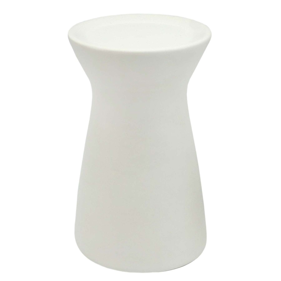 Home Accents * | Featured Tracey Boyd White Ceramic Candle Holder, 6