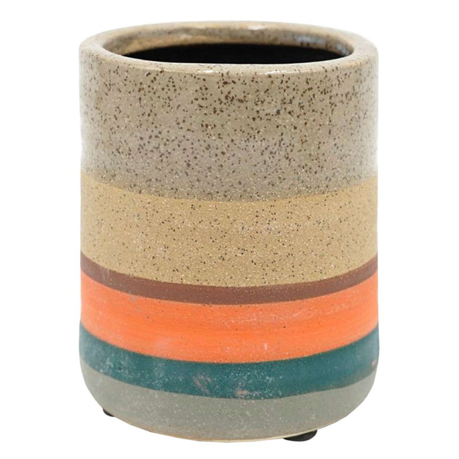 Home Accents * | Cheap Online Tracey Boyd Multi-Striped Ceramic Vase, 4