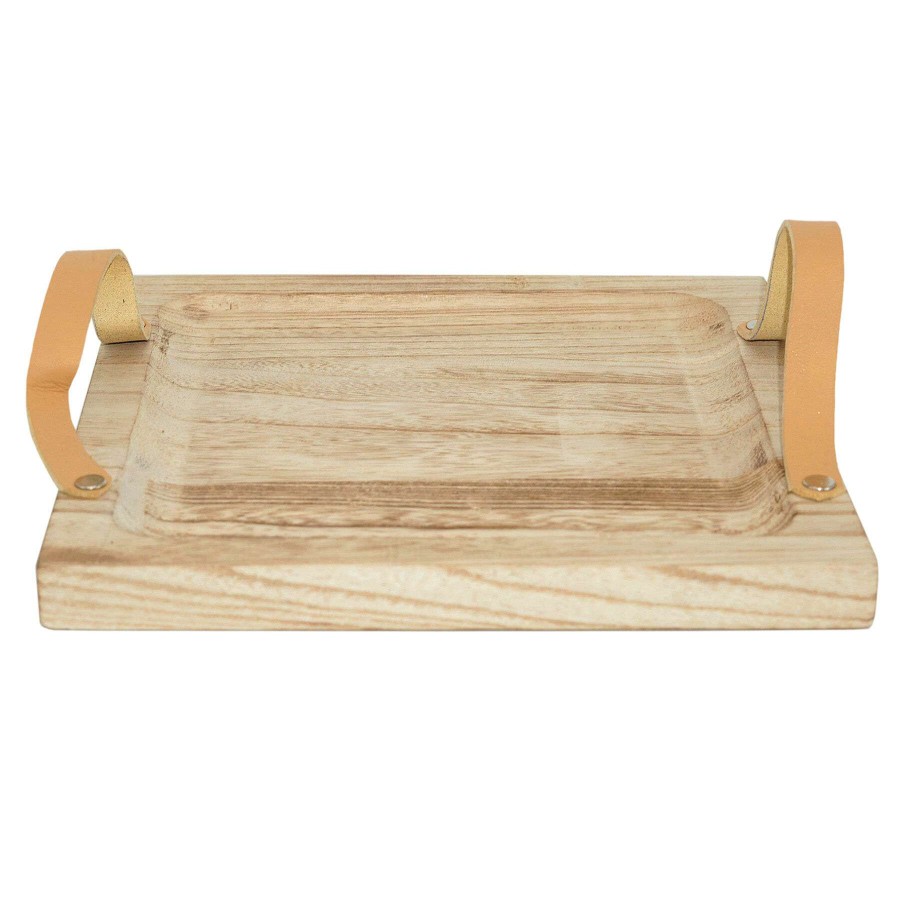 Home Accents * | Low Price Wood Tray With Handles, 10