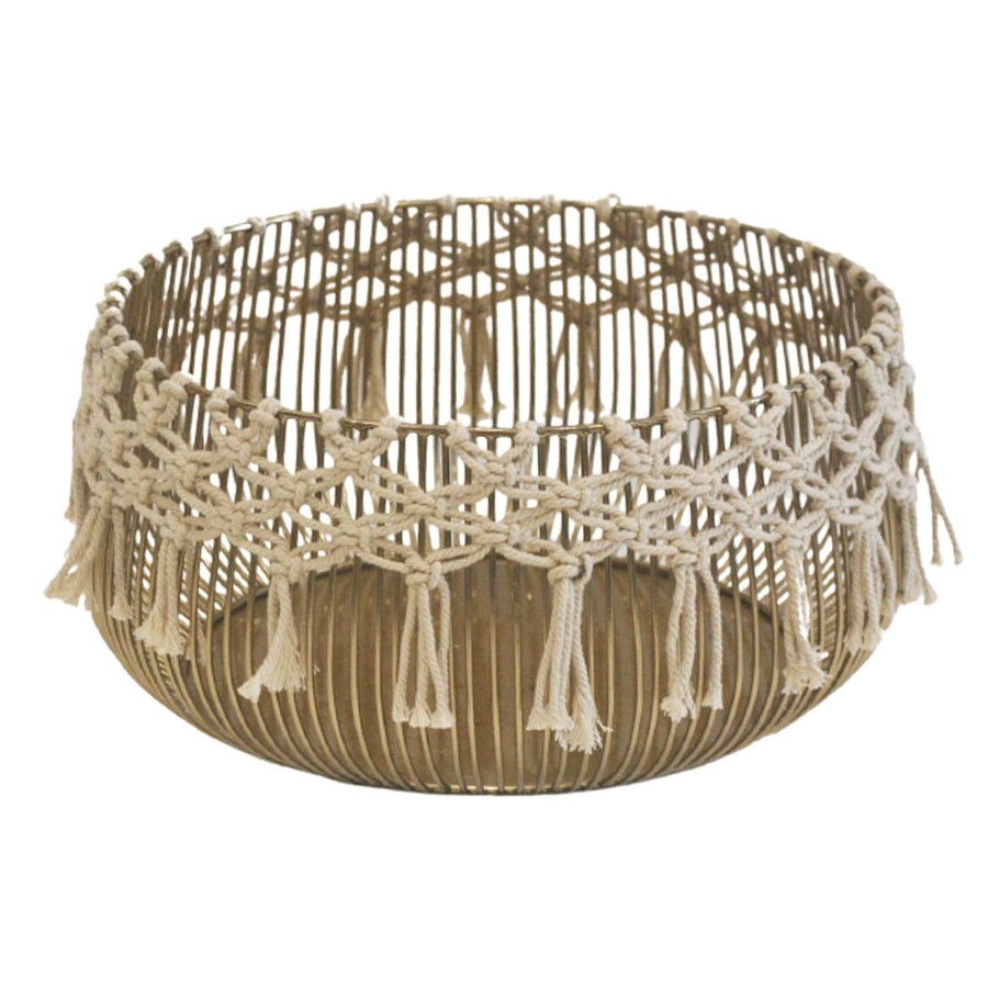 Home Accents * | Clearance Sale Gold Metal Bowl, 17