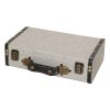 Home Accents * | Outlet Sale Neutral Suitcase With Faux Leather Exterior Lining & Handle, 12 8