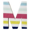 Home Accents * | Exclusive 6In Multi Stripe Wood Letter M