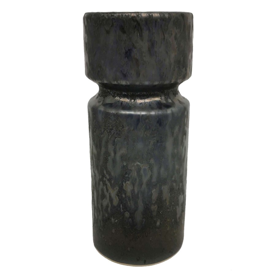 New Style * | Cheap Online Black Ceramic Candle Holder, 8