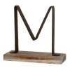 Home Accents * | Original 5 Metal & Wood Monogram Table Decor, M