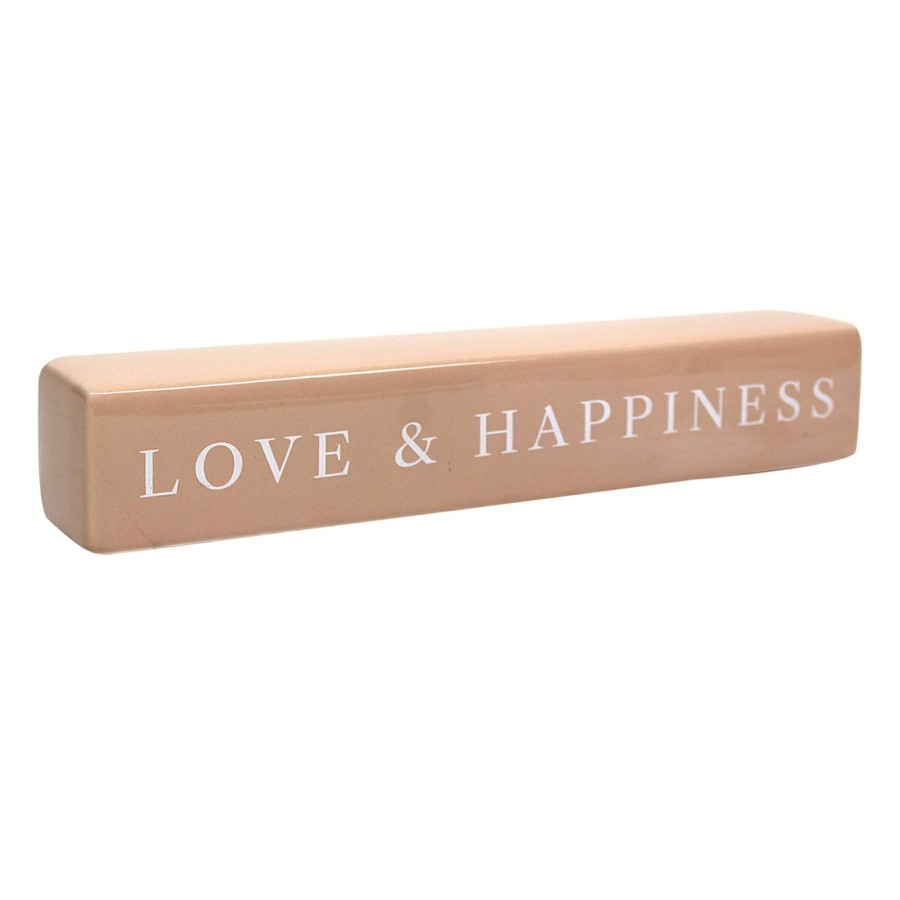 Home Accents * | Exclusive Grace Mitchell Love & Happiness Block Sign, 2 12