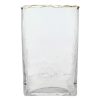 Home Accents * | Best Sellers Grace Mitchell Gold Rim Glass Hurricane Vase, 8