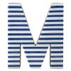 Home Accents * | Discount Sale 6In Blue Stripe Wood Letter M