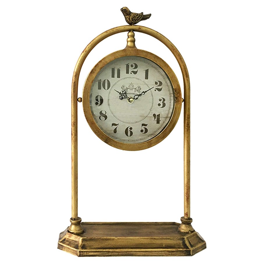 Home Accents * | Closeout Sale Gold Desk Clock, 19