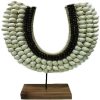 Home Accents * | Clearance Sale Beaded Moon Shell Decor On Stand, 15