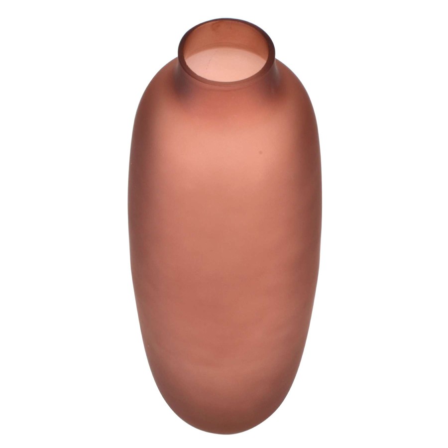 Home Accents * | Attractive Frosted Red Glass Vase, 10.5