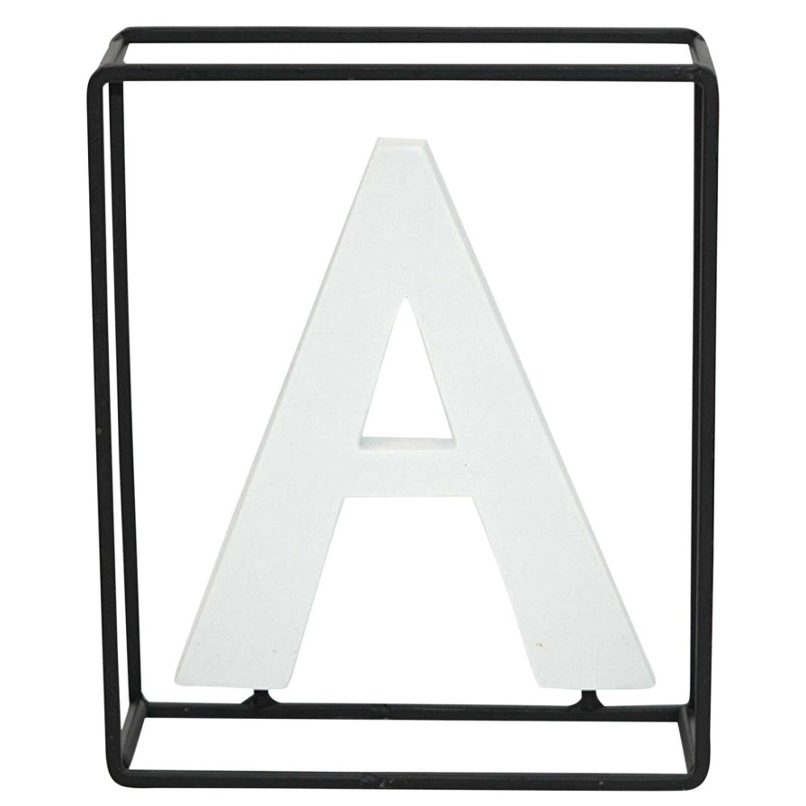 Home Accents * | Exclusive Design 7In. Metal Box Frame Resin Monogram A