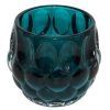 Home Accents * | Bargain Sale Turquoise Glass Votive Candle Holder, 4